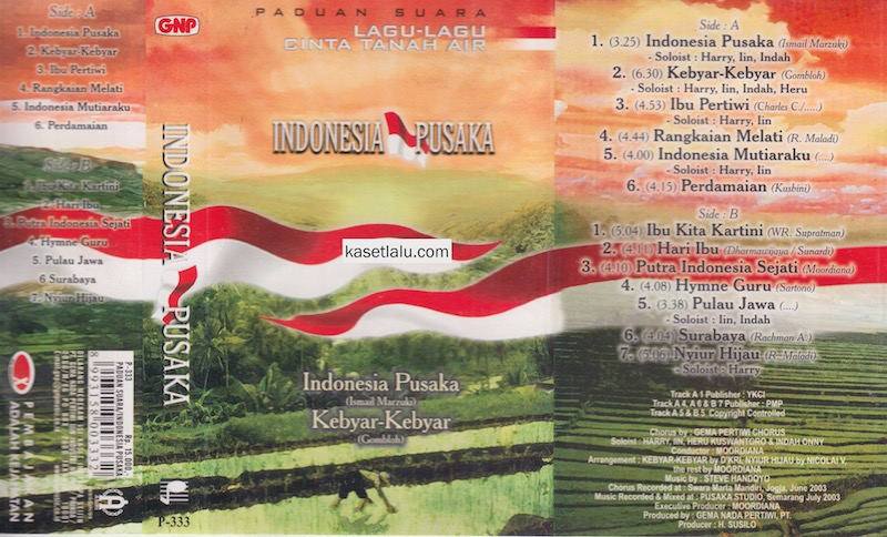 Partitur Lagu Indonesia Pusaka PADUAN SUARA LAGU LAGU CINTA TANAH AIR INDONESIA PUSAKA 