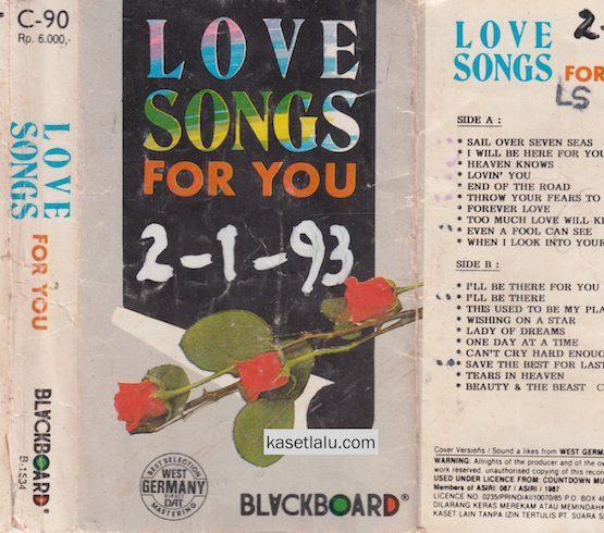 LOVE SONGS FOR YOU BLACKBOARD