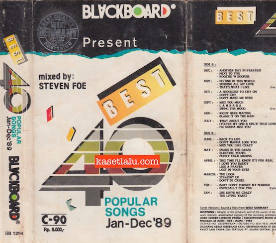 BLACKBOARD BB 1204 - BEST 40 POPULAR SONGS JAN-DEC '89