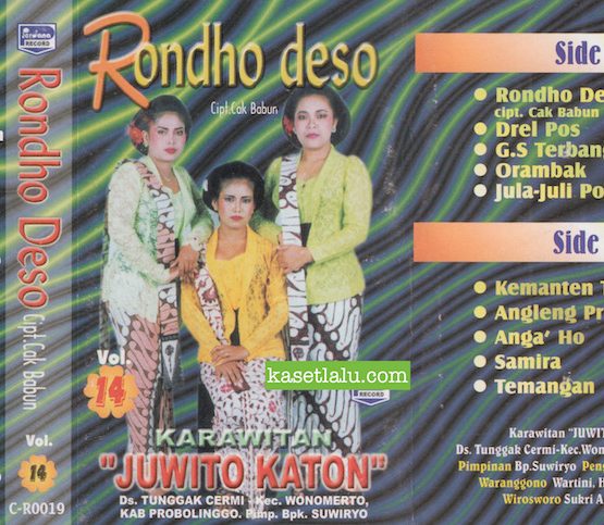 PERDANA RECORD - KARAWITAN JUWITO KATON PIMP. BP. SUWIRYO - RONDHO DESO